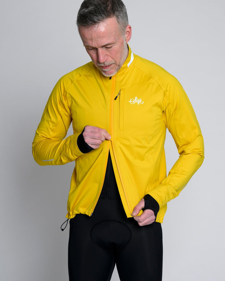 Sköld Men's Yellow Shell Cycling Jacket by Sigr Cycling Clothing