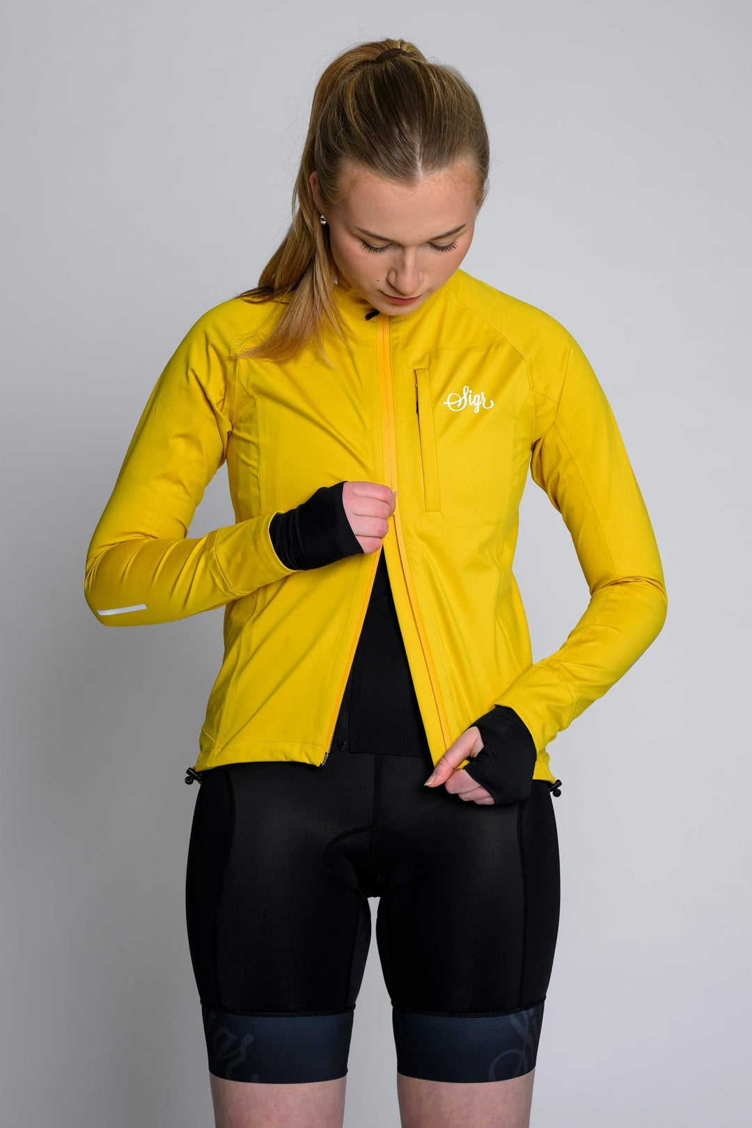 Sköld Women's Yellow Shell Cycling Jacket by Sigr Cycling Clothing
