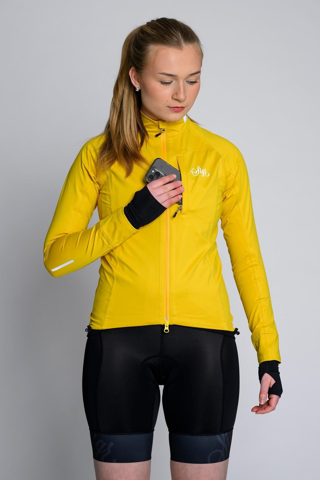Sköld Women's Yellow Shell Cycling Jacket by Sigr Cycling Clothing