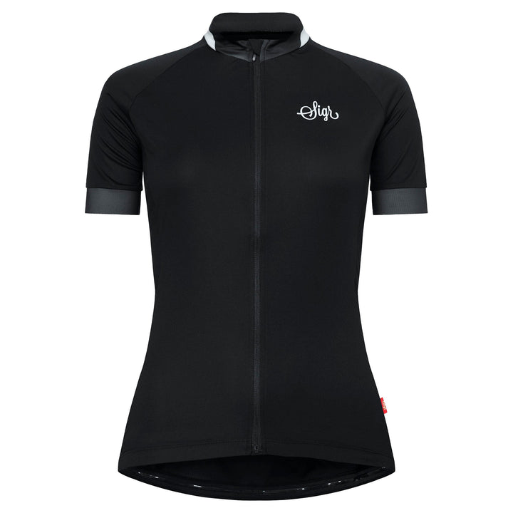 Svart Grus Women's Black Cycling Jersey by Sigr Cycling Clothing