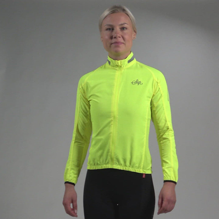 Treriksröset Yellow Women's Cycling Wind/Pack Jacket