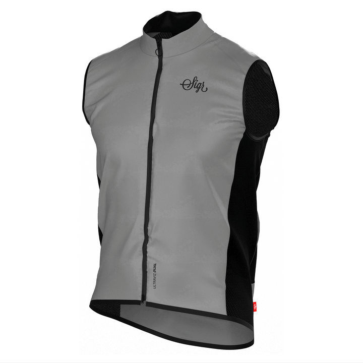 Sigr Norrsken - Silver Reflective Cycling Gilet for Men - PRO Series