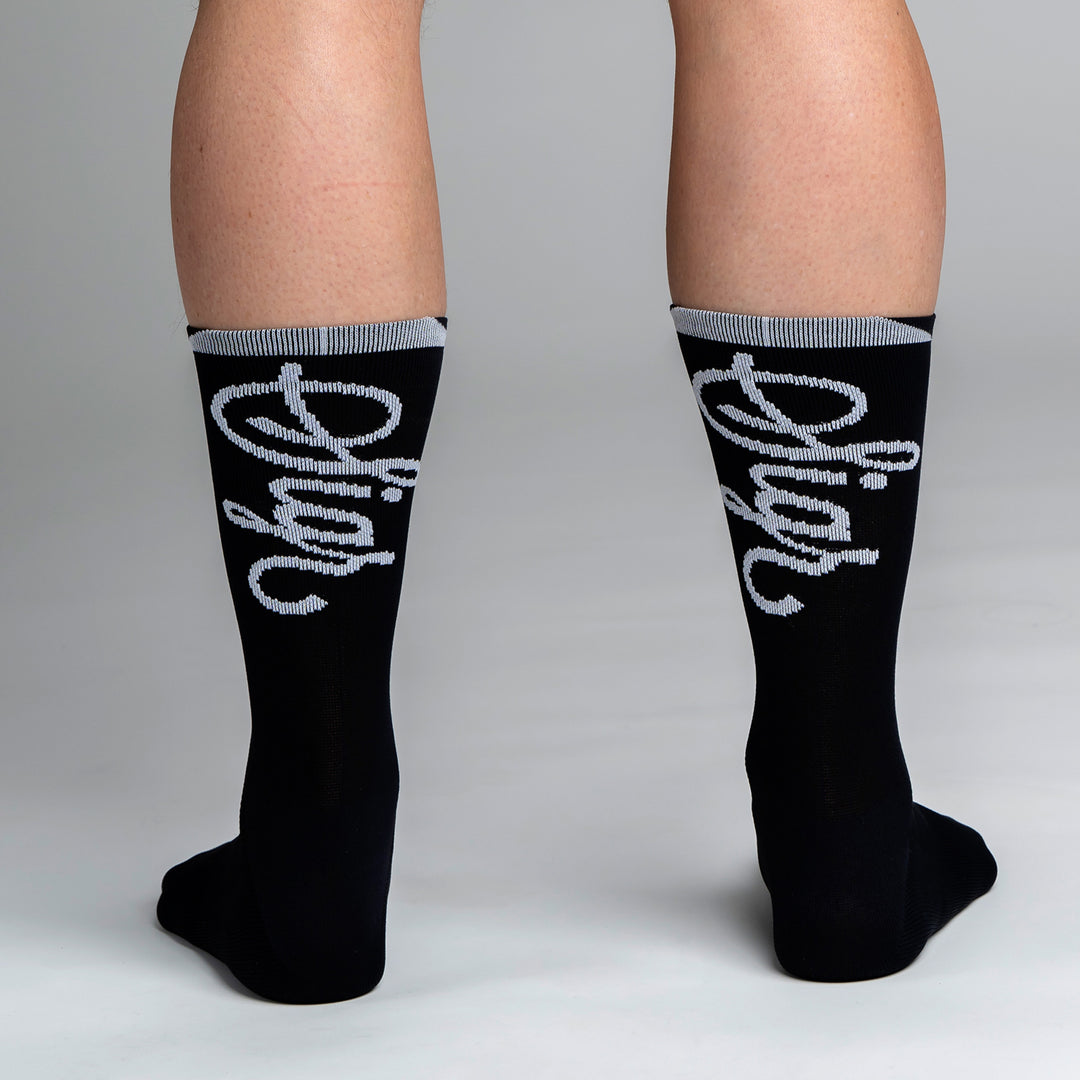 Snok - Larger Logo Black Cycling Socks for Men - One Pair