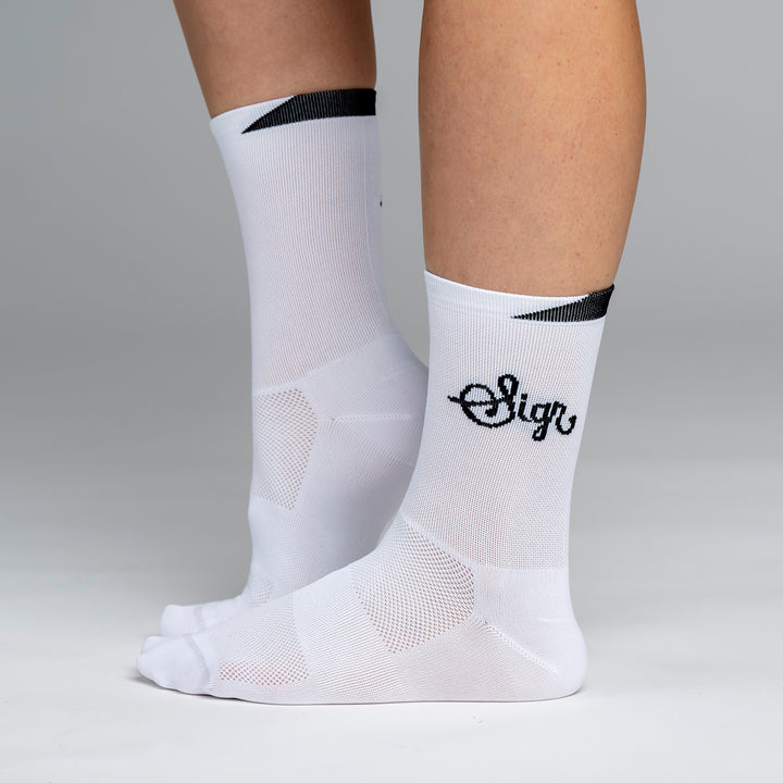 Snok - White Cycling Socks for Women - One Pair