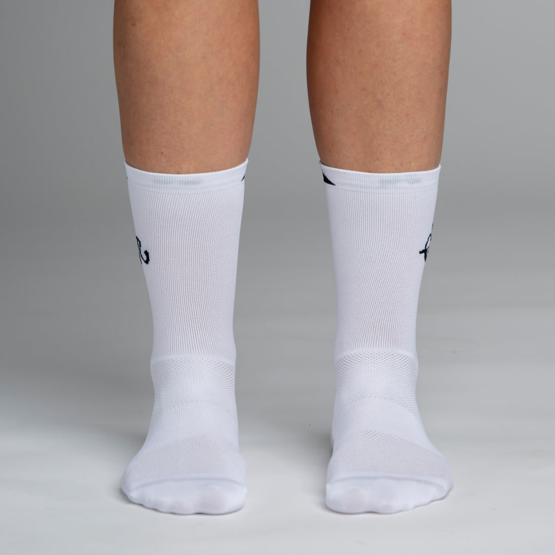 Snok - White Cycling Socks for Women - One Pair