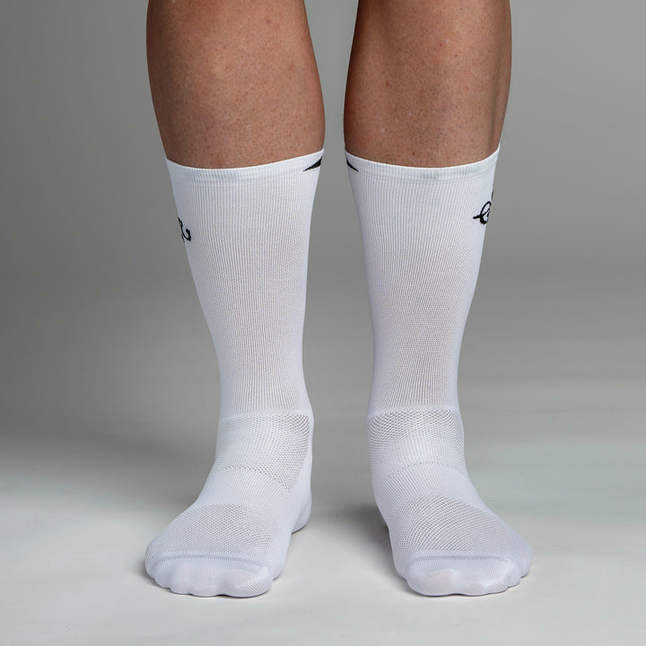 Snok - White Cycling Socks for Men - One Pair