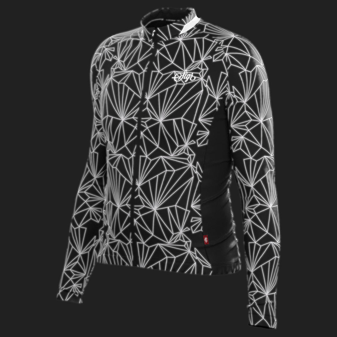 Black Iris Norrsken Men's Long Sleeved Reflective Cycling Jersey by Sigr Cycling Clothing