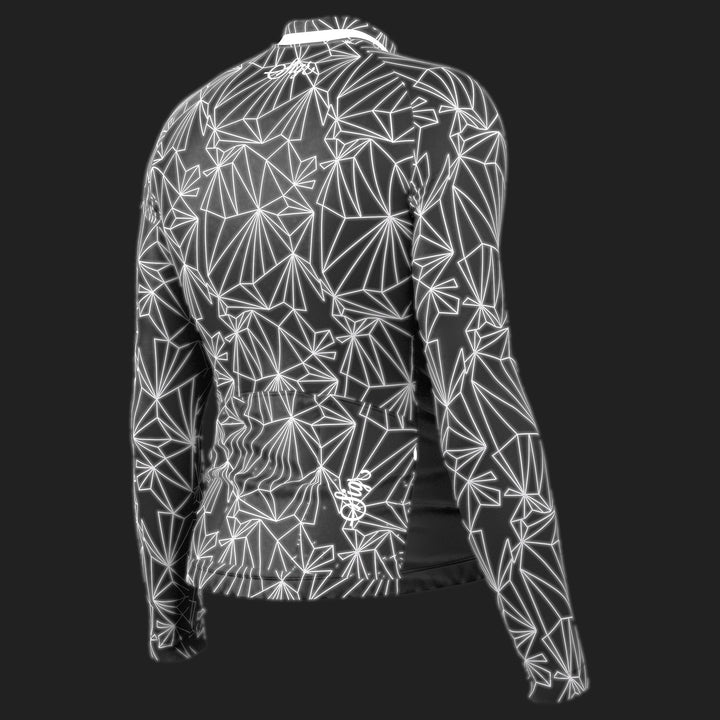 Black Iris Norrsken Men's Long Sleeved Reflective Cycling Jersey by Sigr Cycling Clothing