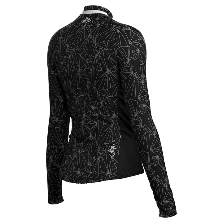 Black Iris Norrsken Women's Long Sleeved Reflective Cycling Jersey by Sigr Cycling Clothing