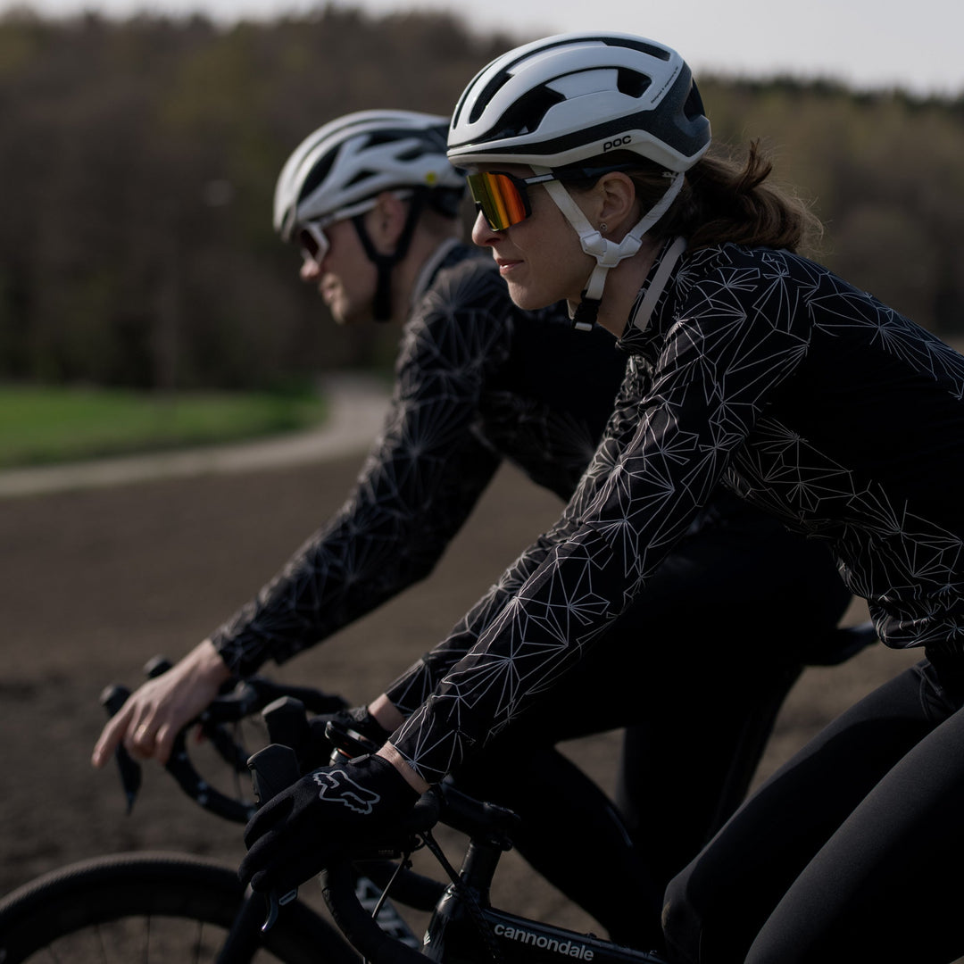 Black Iris Norrsken Women's Long Sleeved Reflective Cycling Jersey by Sigr Cycling Clothing