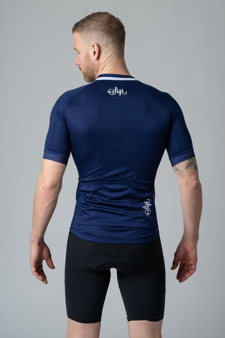 Blåklocka Men's Dark Blue Cycling Jersey by Sigr Cycling Clothing