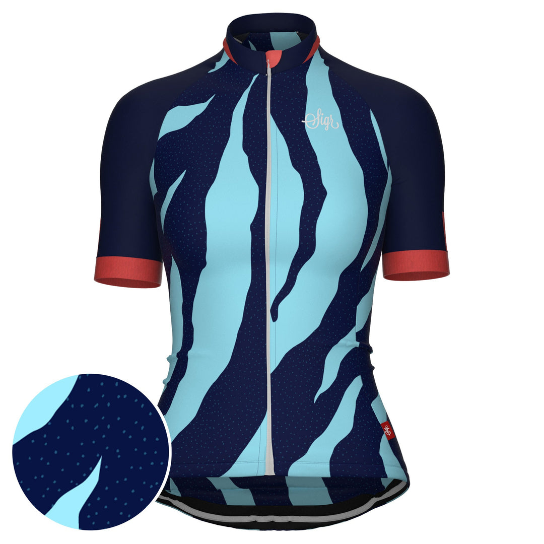 Fjällbäck Blue - Cycling Jersey for Women by Sigr Cycling Clothing