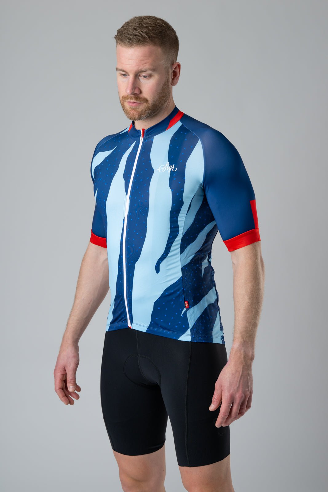 Fjällbäck Blue Men's Cycling Jersey by Sigr Cycling Clothing