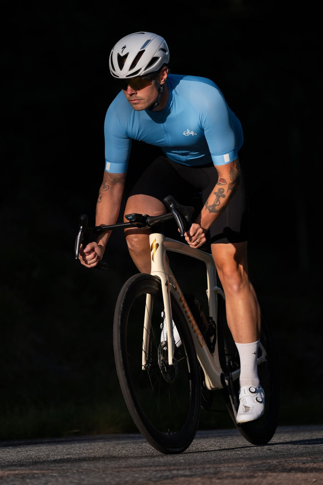 GLACIÄR BLUE Men's Pro Series Cycling Jersey Sigr