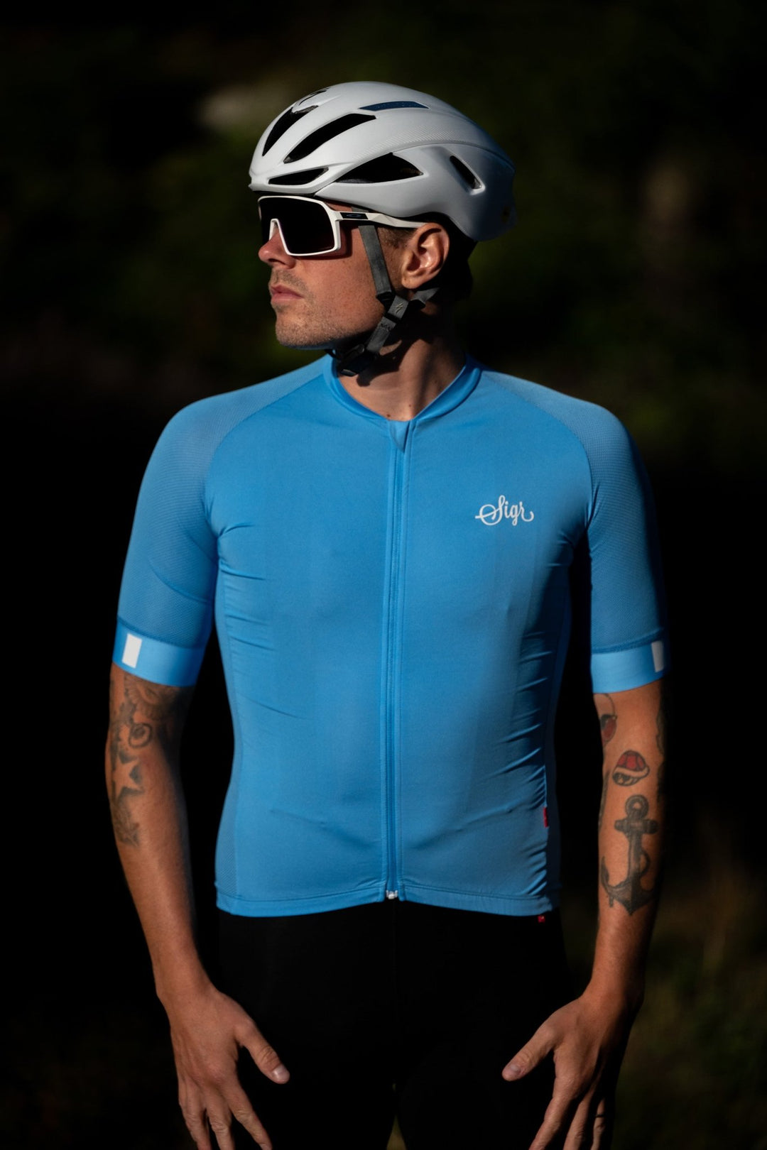 GLACIÄR BLUE Men's Pro Series Cycling Jersey Sigr
