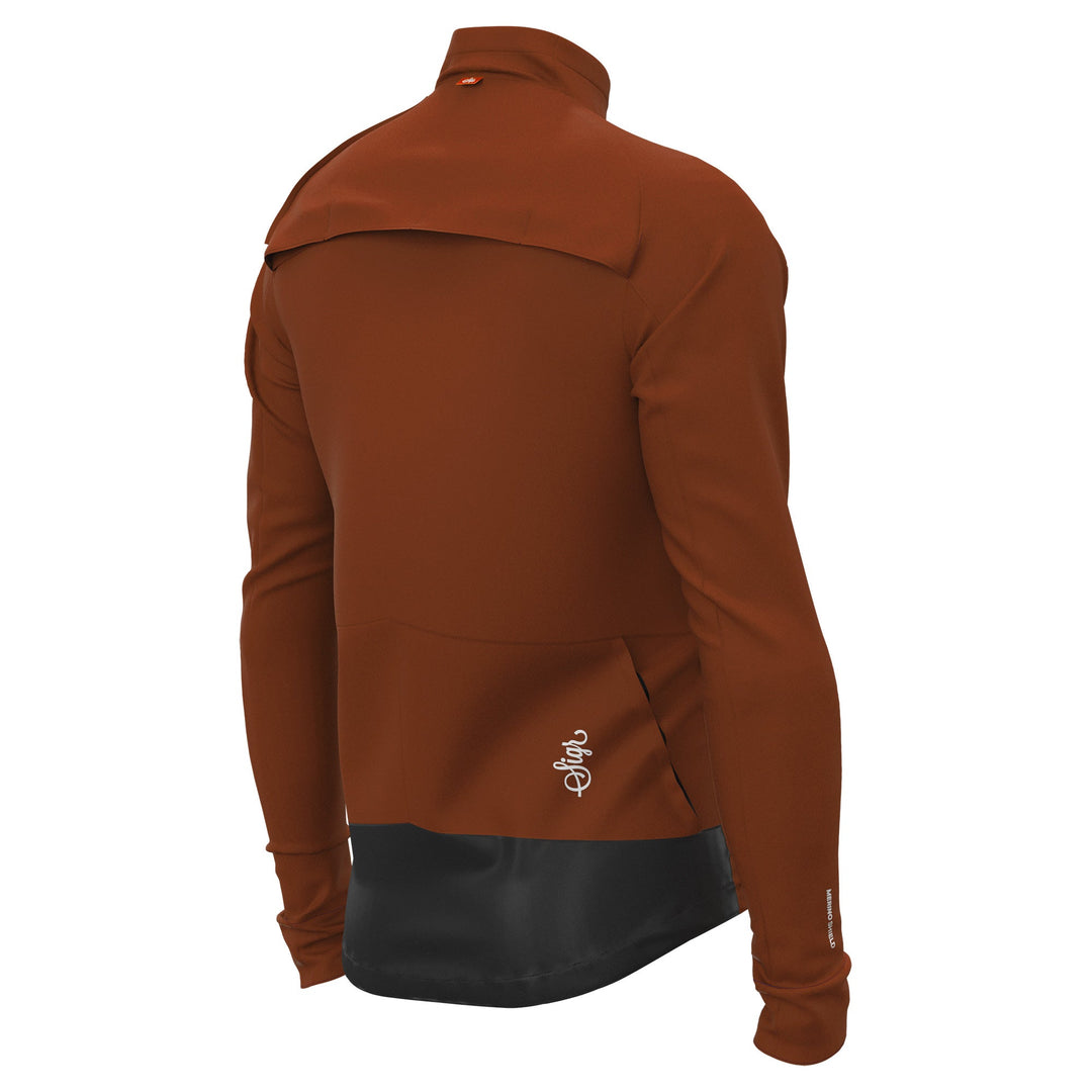 Gotlandsleden Tour Men's Brown Soft Shell Merino Cycling Jacket by Sigr Cycling Clothing