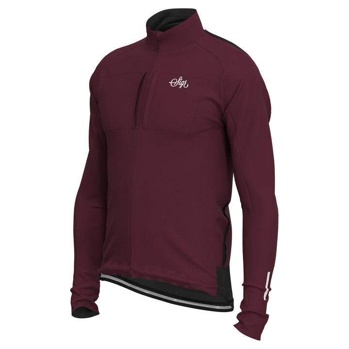 Gotlandsleden Tour Men's Deep Red Merino Softshell Cycling Jacket by Sigr Cycling Clothing