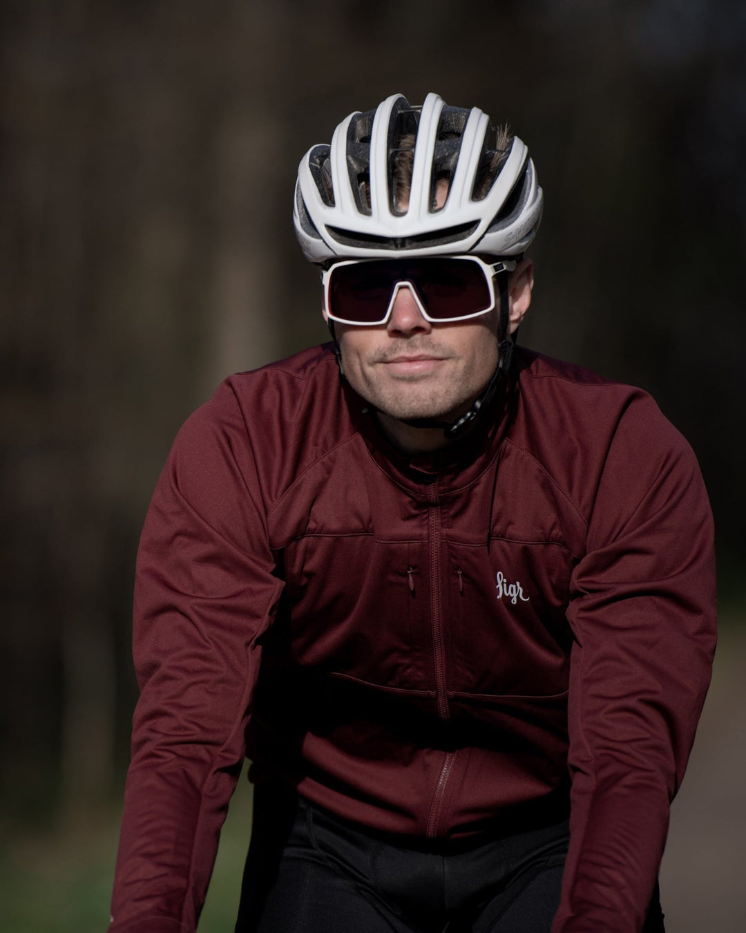 Gotlandsleden Tour Men's Deep Red Merino Softshell Cycling Jacket by Sigr Cycling Clothing