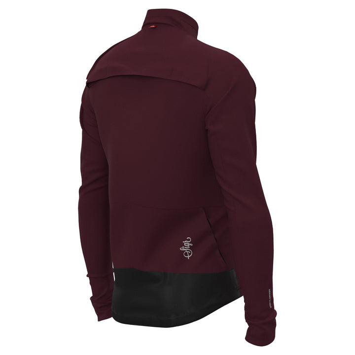 Gotlandsleden Tour Men's Deep Red Merino Softshell Cycling Jacket by Sigr Cycling Clothing