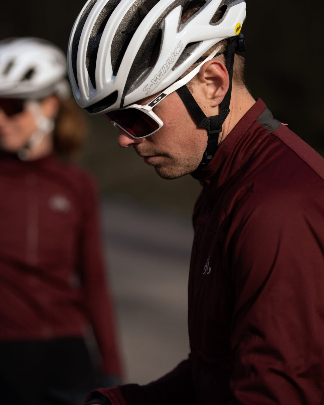 Gotlandsleden Tour Men's Deep Red Merino Softshell Cycling Jacket by Sigr Cycling Clothing