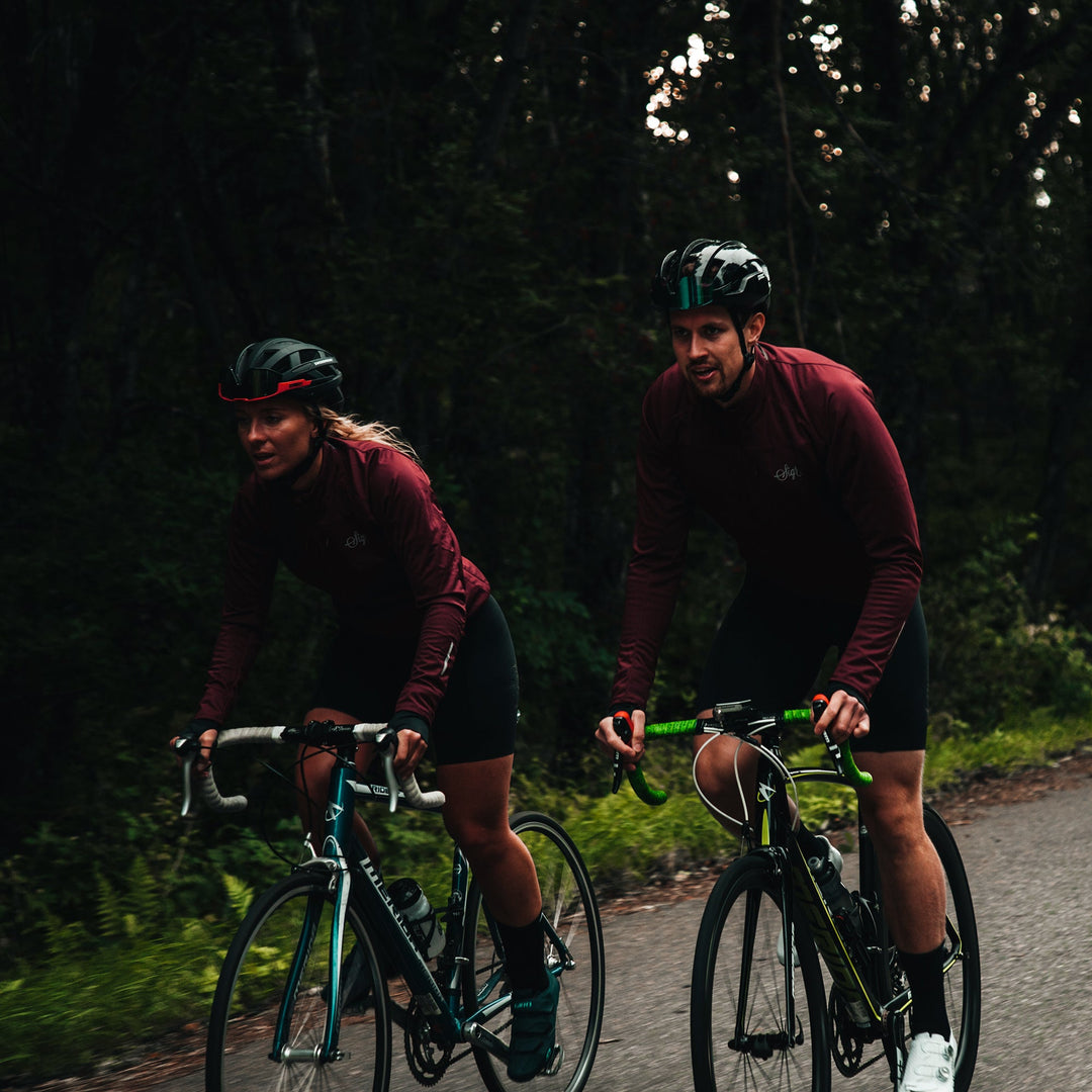 Gotlandsleden Tour Men's Deep Red Merino Softshell Cycling Jacket by Sigr Cycling Clothing