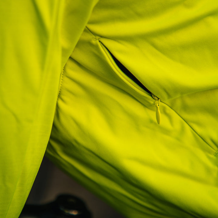 Gotlandsleden Tour Men's Hi - viz Yellow Merino Softshell Cycling Jacket by Sigr Cycling Clothing