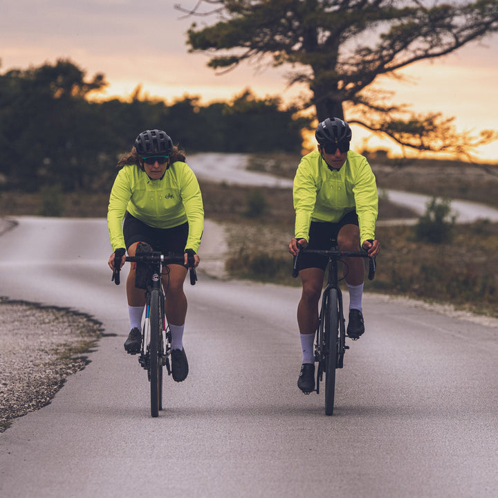 Gotlandsleden Tour Men's Hi - viz Yellow Merino Softshell Cycling Jacket by Sigr Cycling Clothing