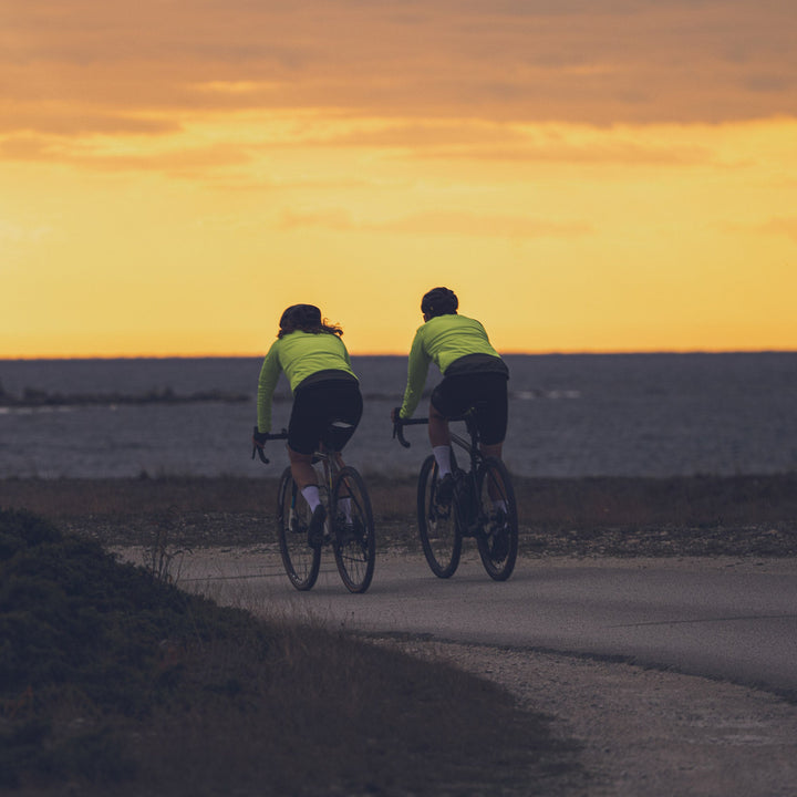 Gotlandsleden Tour Men's Hi - viz Yellow Merino Softshell Cycling Jacket by Sigr Cycling Clothing