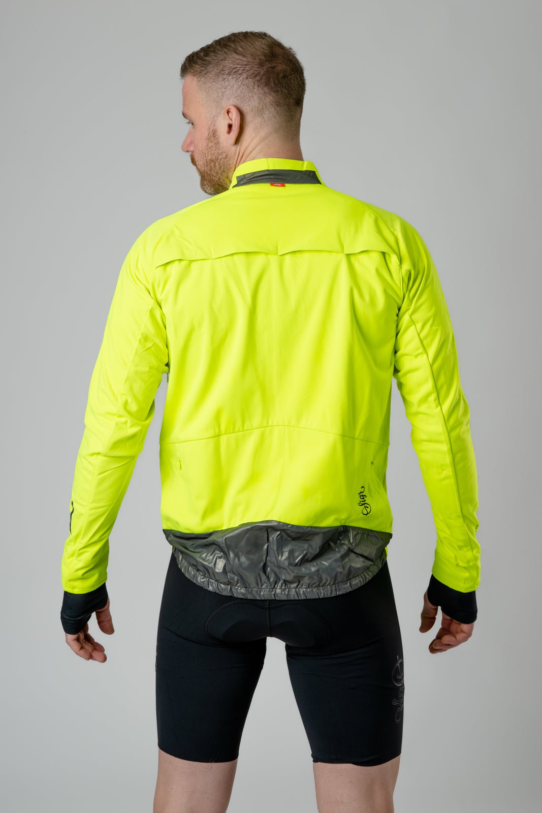 Gotlandsleden Tour Men's Hi - viz Yellow Merino Softshell Cycling Jacket by Sigr Cycling Clothing