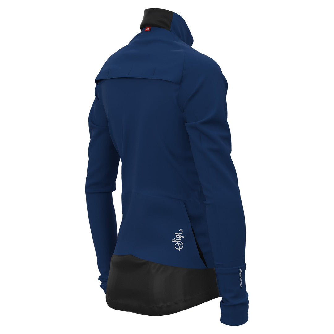 Gotlandsleden Tour Women's Blue Merino Softshell Cycling Jacket by Sigr Cycling Clothing