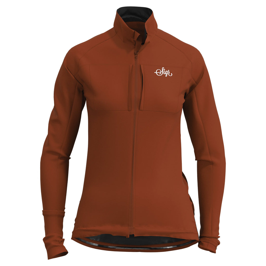 Gotlandsleden Tour Women's Brown Merino Softshell Jacket by Sigr Cycling Clothing