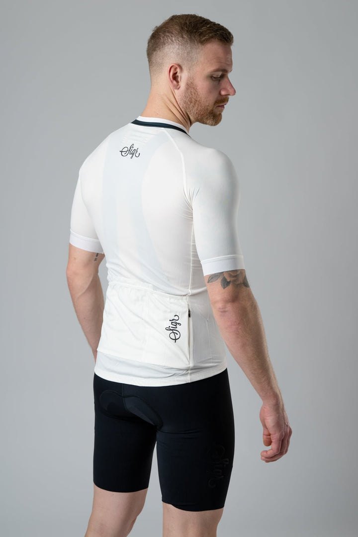 Hägg Men's White Cycling Jersey by Sigr Cycling Clothing