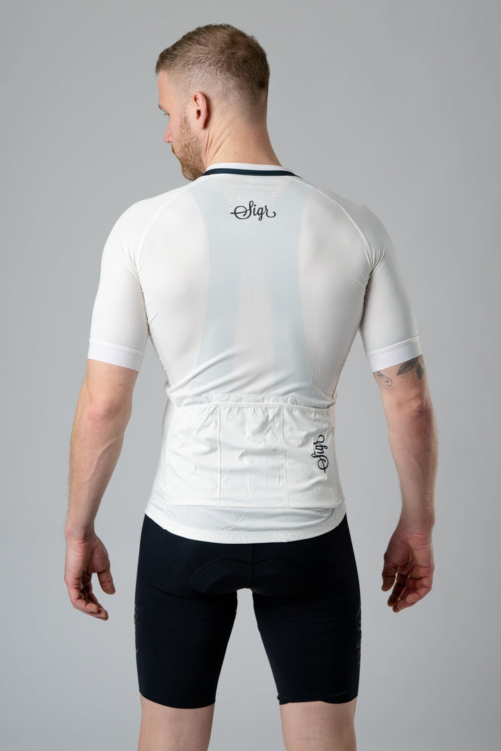 Hägg Men's White Cycling Jersey by Sigr Cycling Clothing