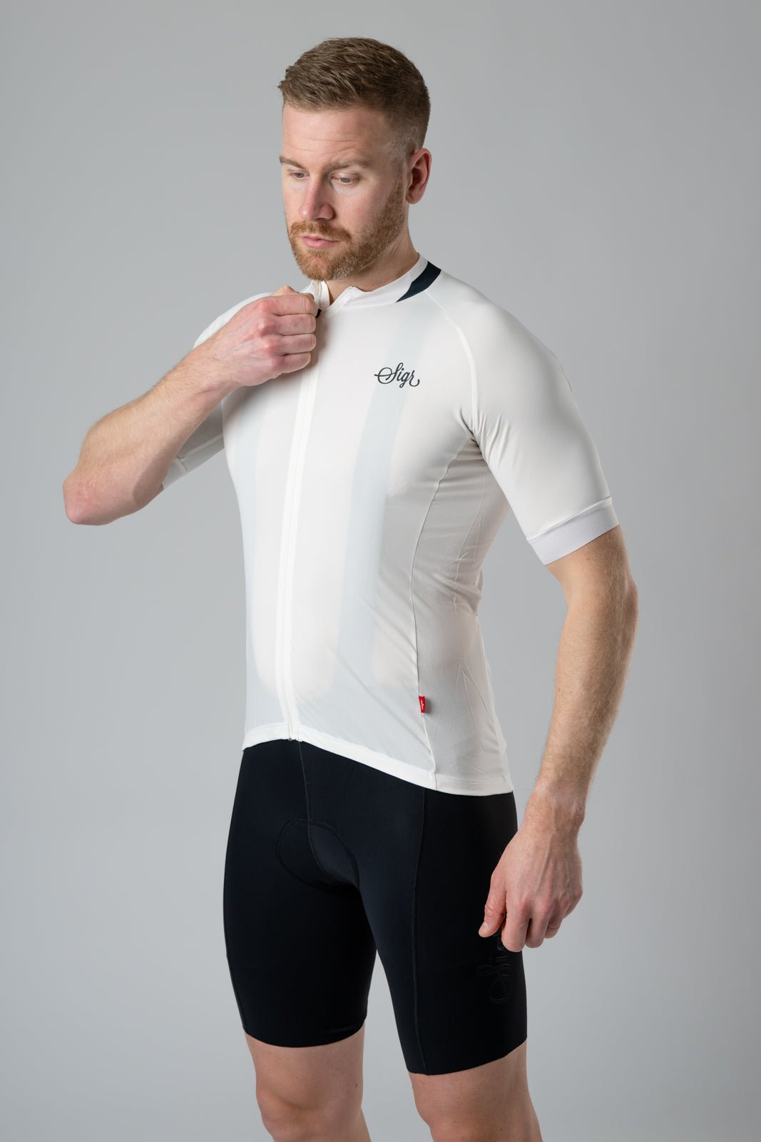 Hägg Men's White Cycling Jersey by Sigr Cycling Clothing