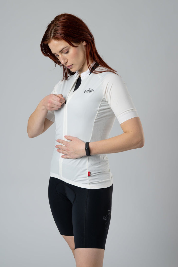 Hägg Women's White Cycling Jersey by Sigr Cycling Clothing