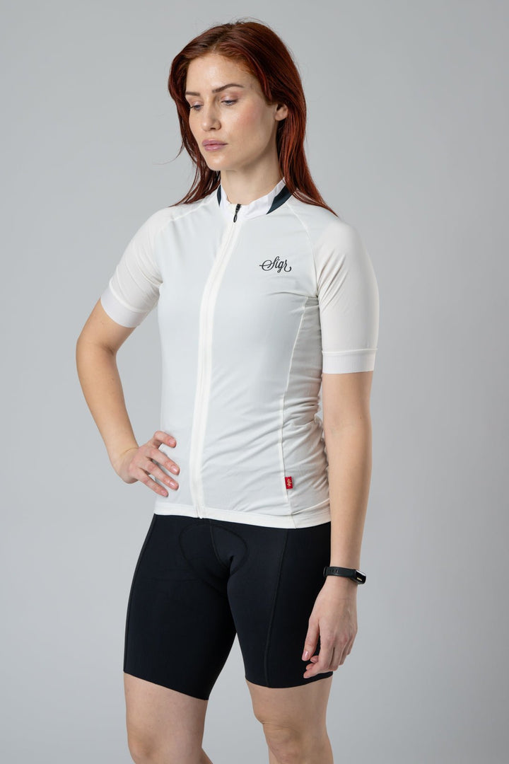 Hägg Women's White Cycling Jersey by Sigr Cycling Clothing