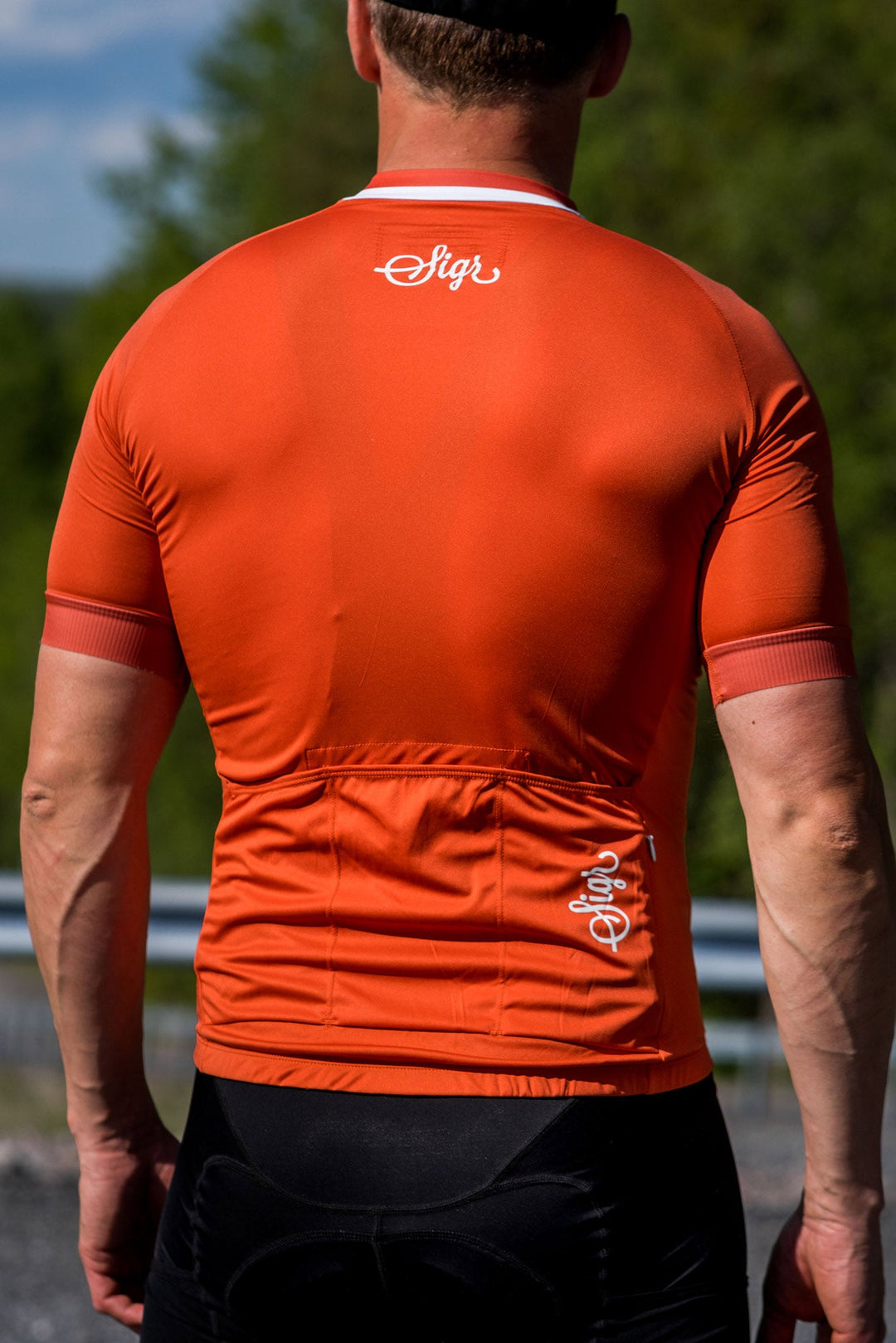 Havtorn Dawn Men's Orange Cycling Jersey by Sigr Cycling Clothing