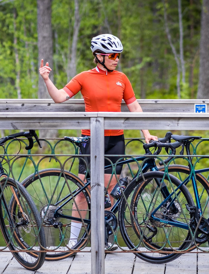 Havtorn Dawn Women's Orange Cycling Jersey by Sigr Cycling Clothing