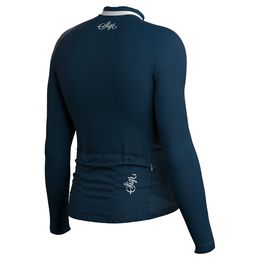 Krokus Blue Men's Warmer Long Sleeved Cycling Jersey by Sigr Cycling Clothing