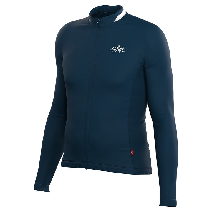 Krokus Blue Men's Warmer Long Sleeved Cycling Jersey by Sigr Cycling Clothing