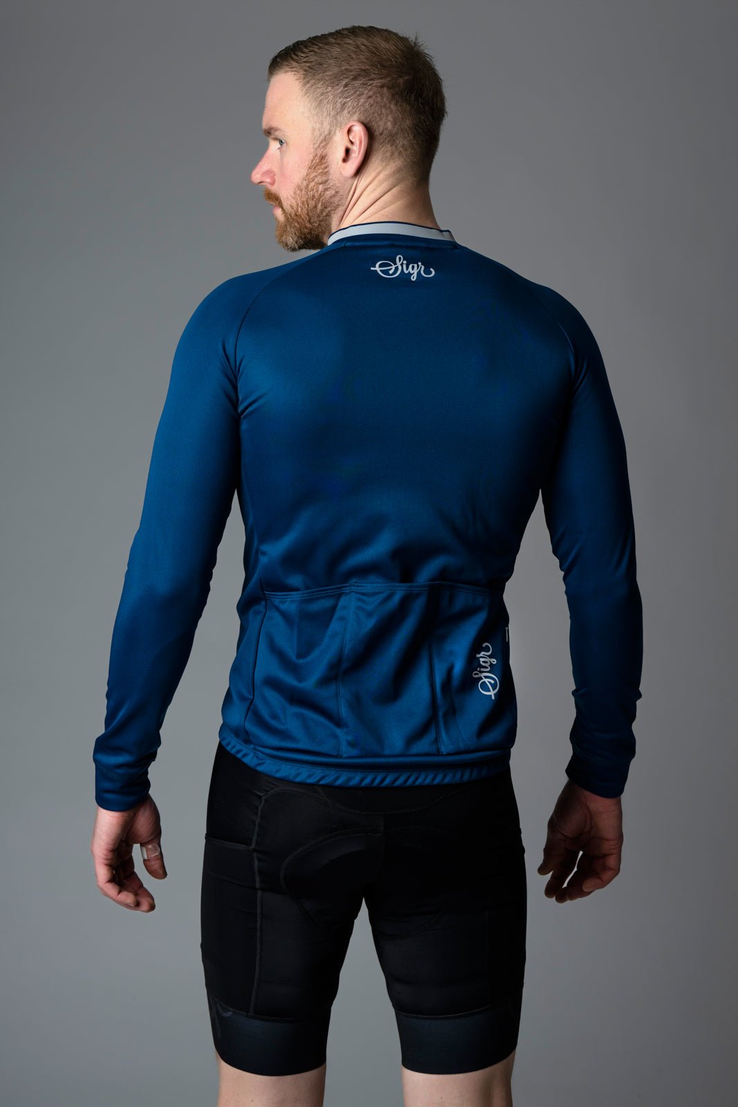 Krokus Blue Men's Warmer Long Sleeved Cycling Jersey by Sigr Cycling Clothing