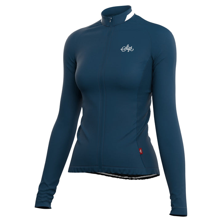 Krokus Blue Women's Warmer Long Sleeved Cycling Jersey by Sigr Cycling Clothing