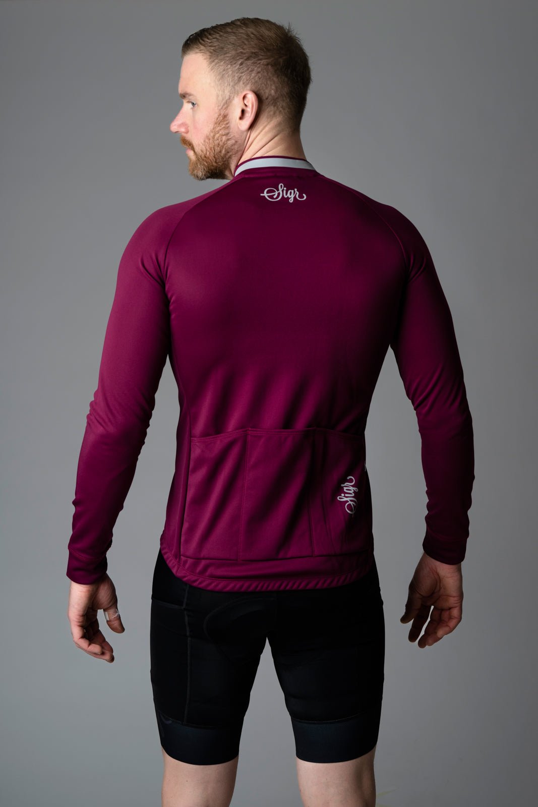 Krokus Deep Red Men's Warmer Long Sleeved Cycling Jersey by Sigr Cycling Clothing