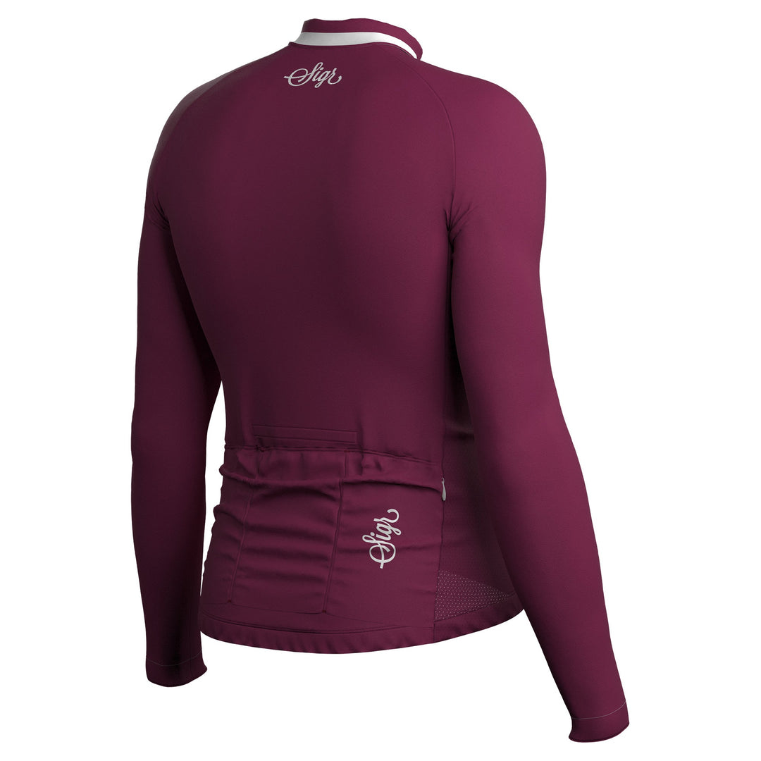 Krokus Deep Red Men's Warmer Long Sleeved Cycling Jersey by Sigr Cycling Clothing