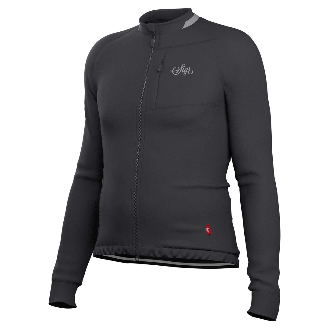 Ljung Black Men's Warmer Long Sleeved Cycling Jersey by Sigr Cycling Clothing