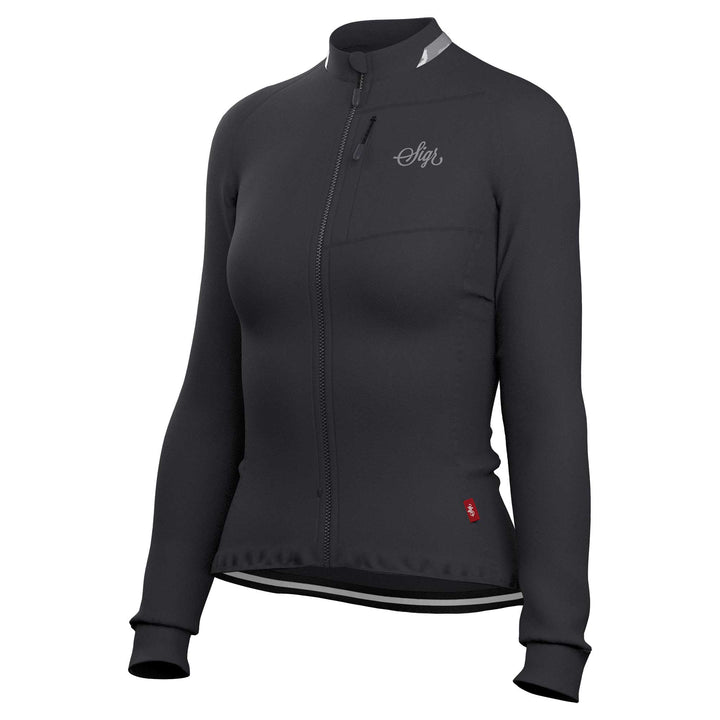 Ljung Black Women's Warmer Long Sleeved Cycling Jersey by Sigr Cycling Clothing