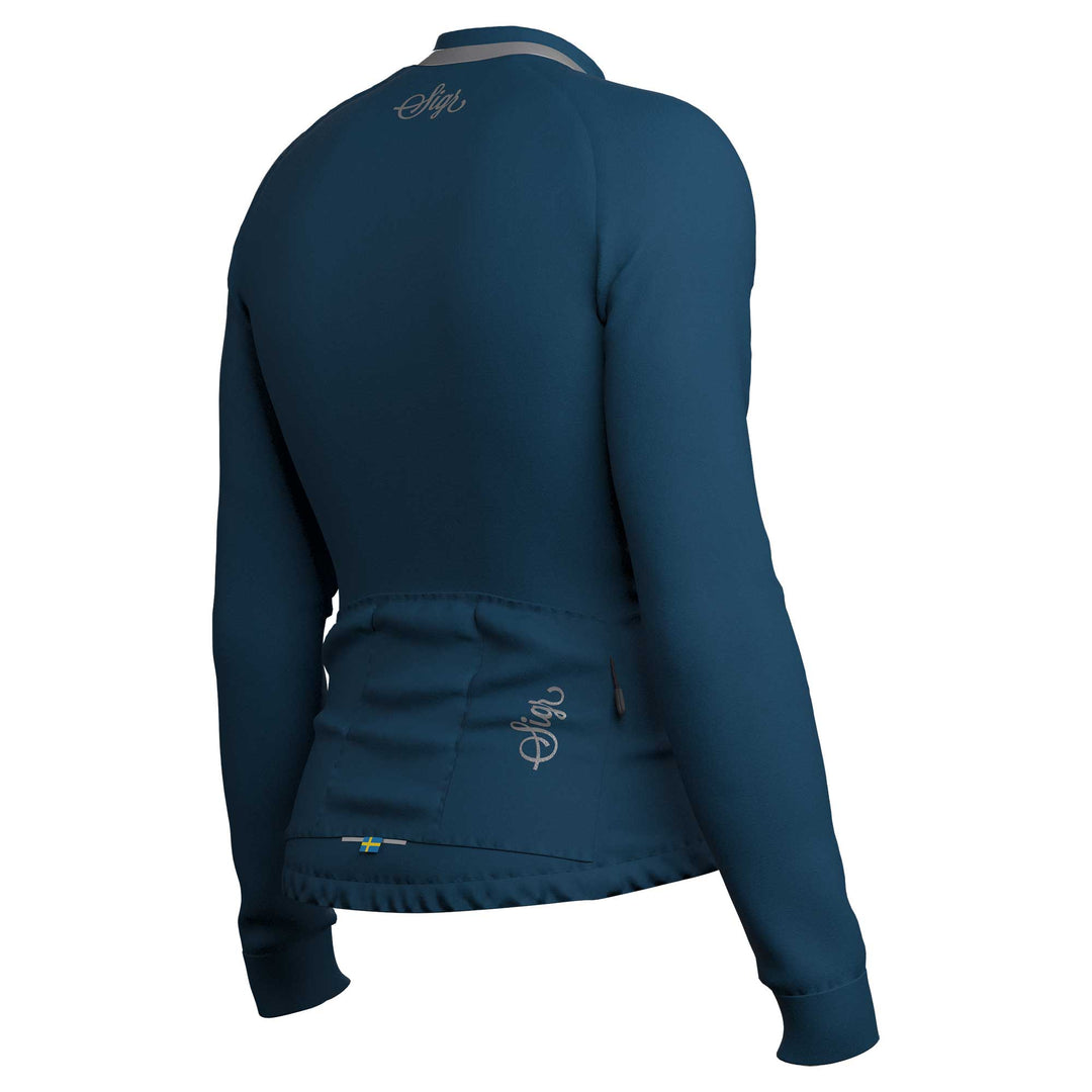 Ljung Blue Men's Warmer Long Sleeved Cycling Jersey by Sigr Cycling Clothing