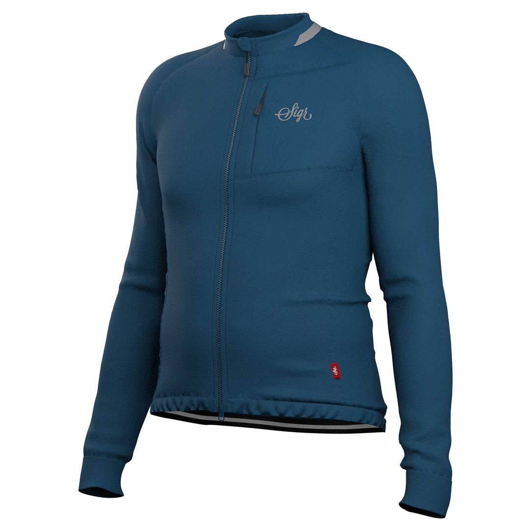 Ljung Blue Men's Warmer Long Sleeved Cycling Jersey by Sigr Cycling Clothing