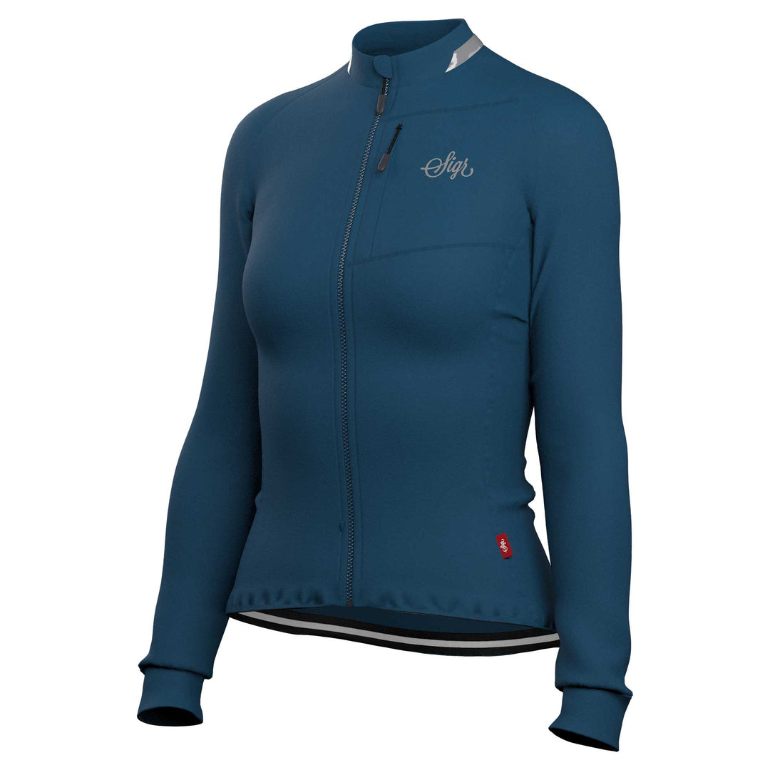 Ljung Blue Women's Warmer Long Sleeved Cycling Jersey by Sigr Cycling Clothing