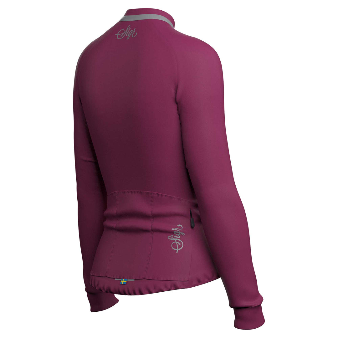 Ljung Deep Red Women's Warmer Long Sleeved Cycling Jersey by Sigr Cycling Clothing